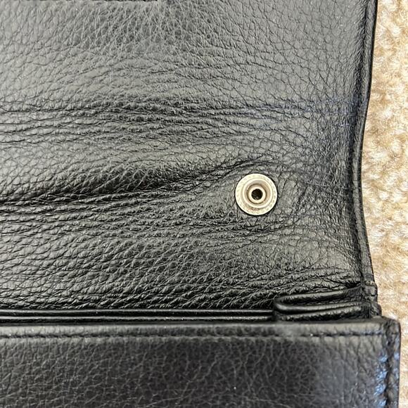 Brighton Black Leather Vintage Croc Embossed Clutch Shoulder Bag - Picture 9 of 13